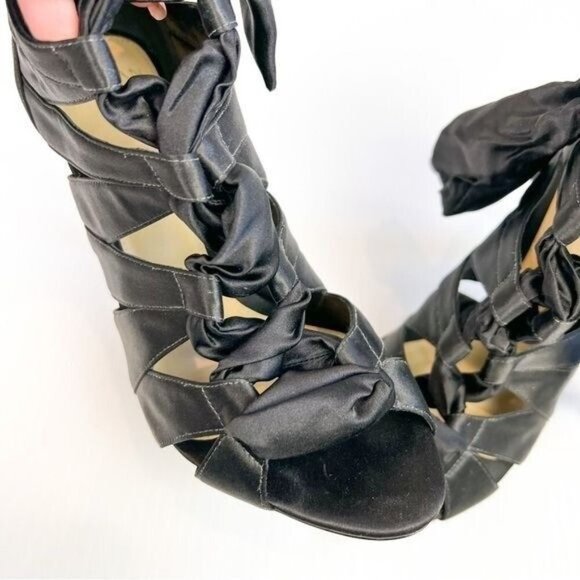 ALEXANDRE BIRMAN Sandals womens size 8.5 black Tie Silk Gladiator Sandals - Picture 3 of 13
